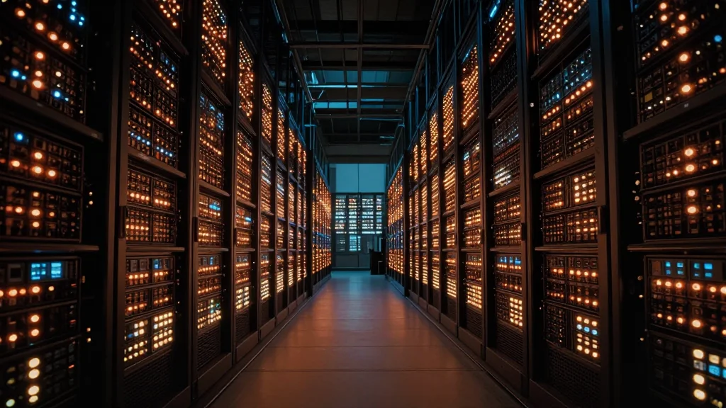 Serverraum mit tausend individuellen Statuslichtern